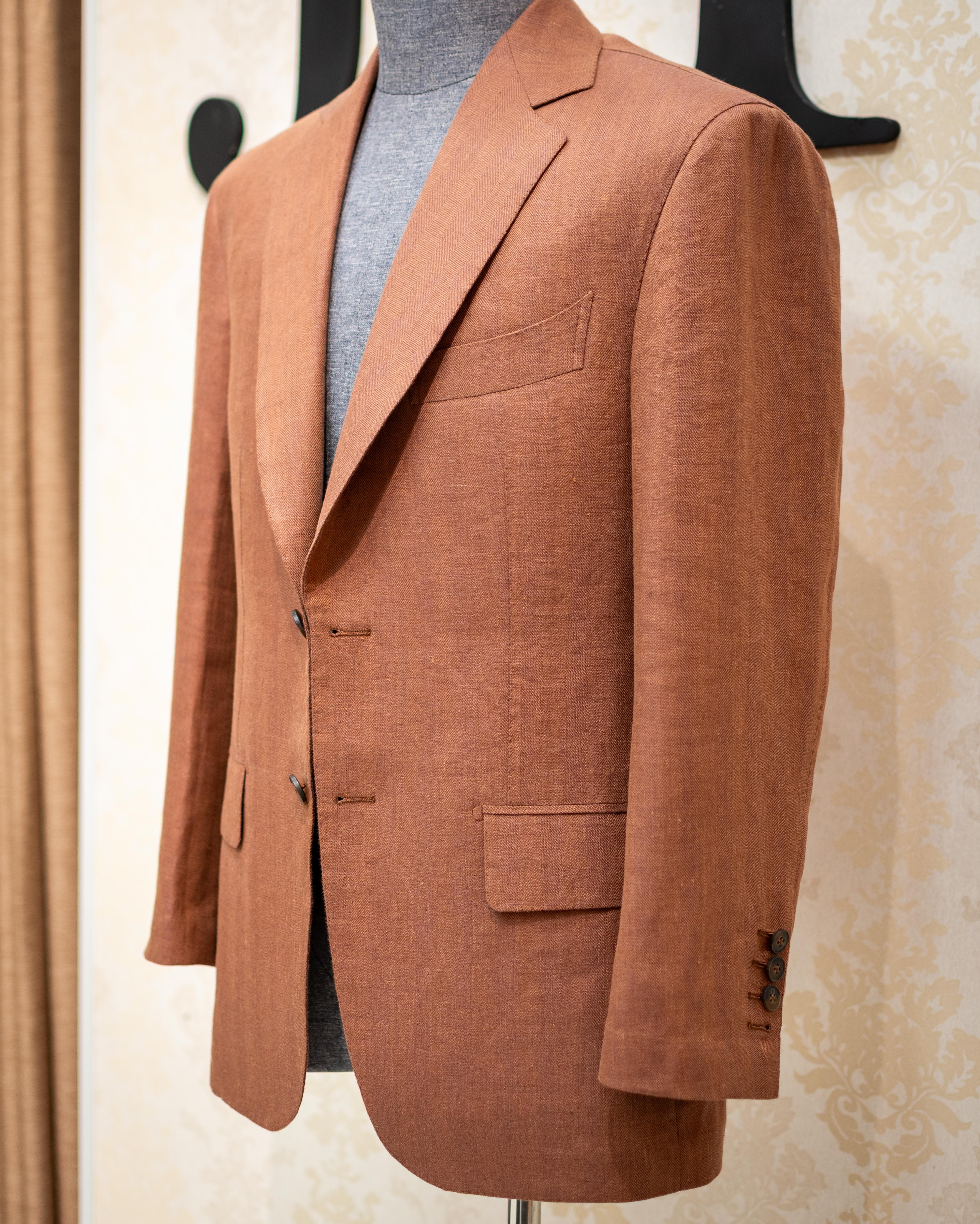 Unlined bespoke linen Jacket 