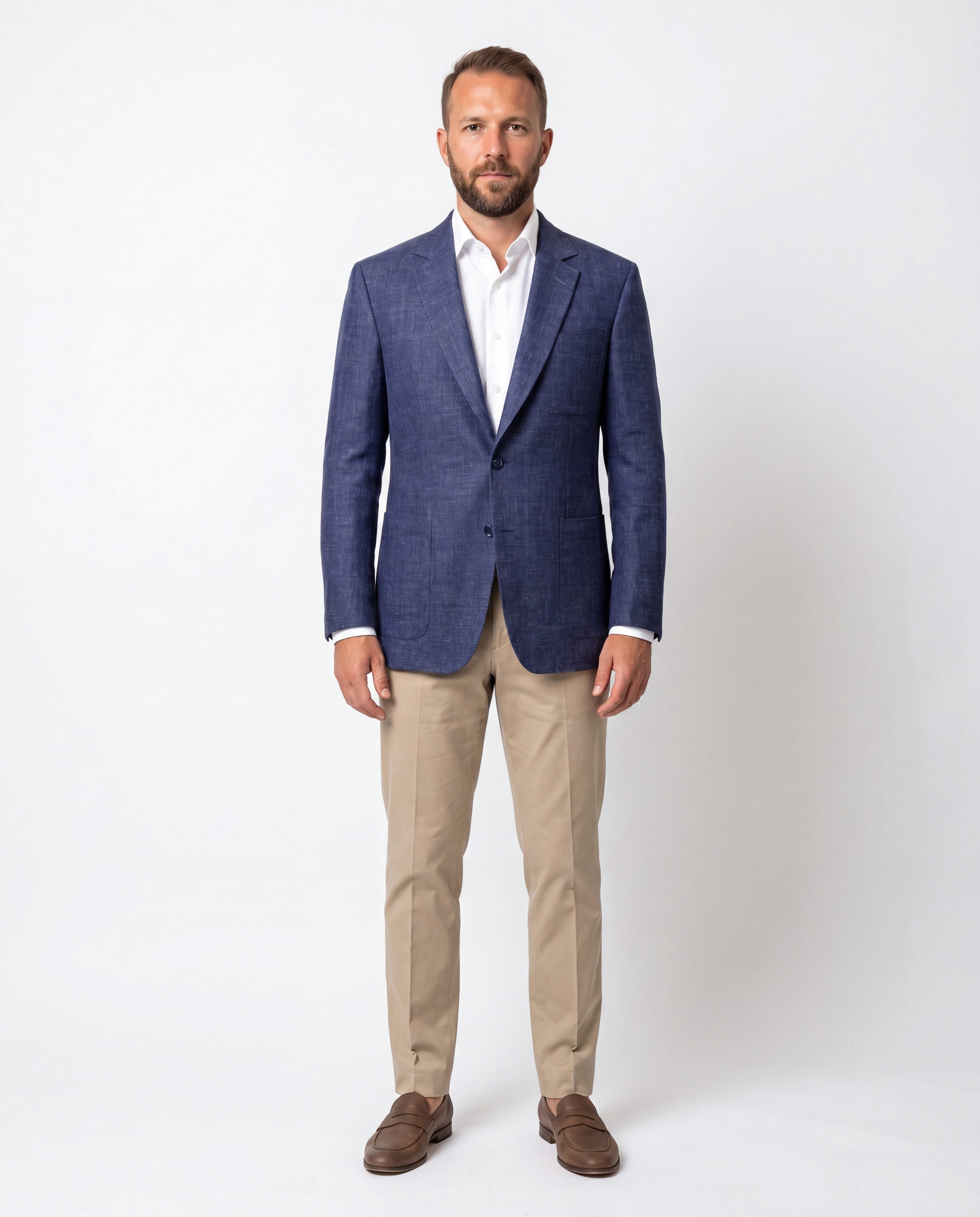 Bespoke Linen Wool Sport Jacket done with Drago Sunlit 